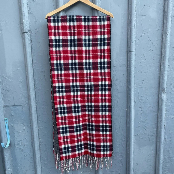 The Drake General  Store Plaid/Herringbone Tassle Scarf, BNWT - Picture 6 of 9